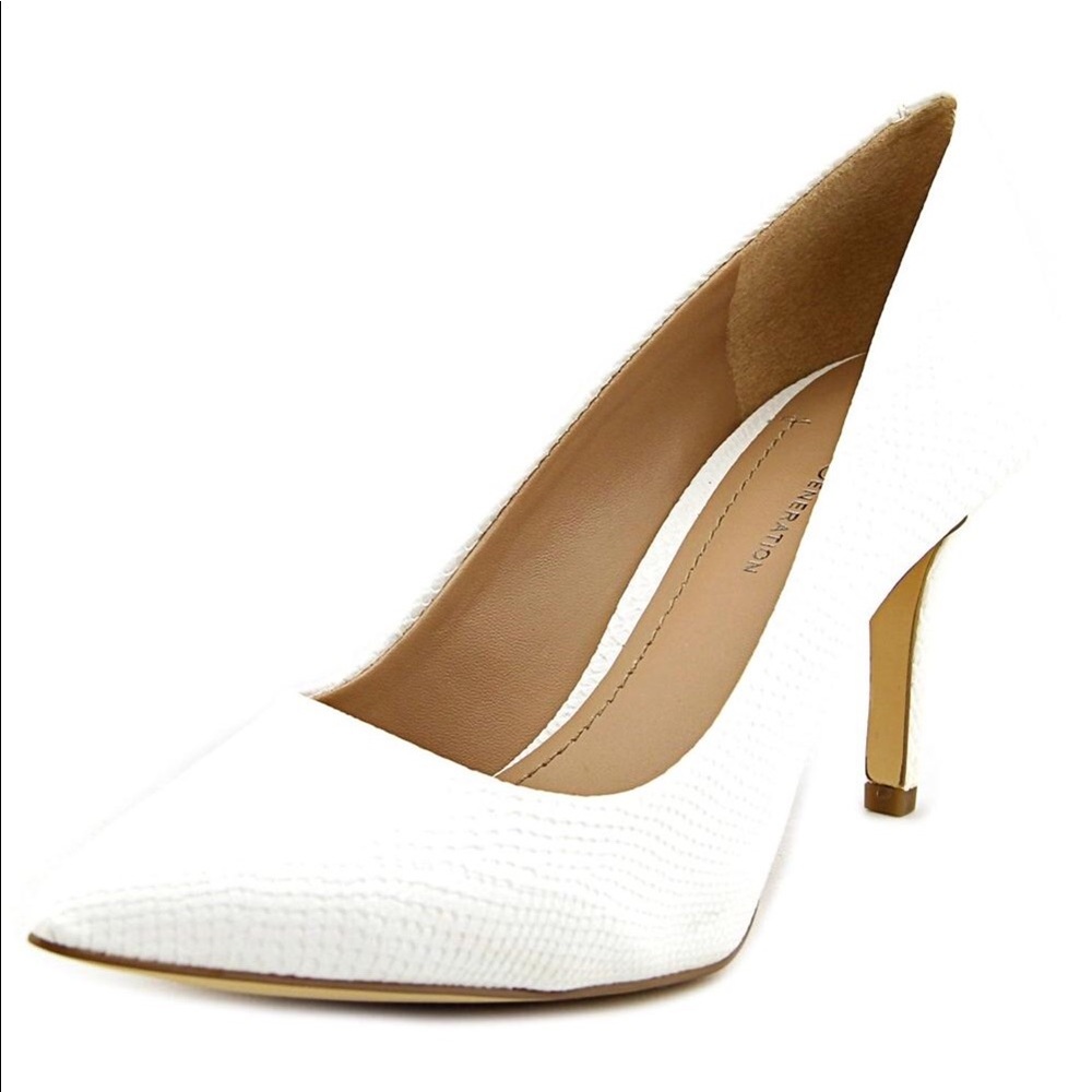 BCBG White Snake Ghaminkha Pumps